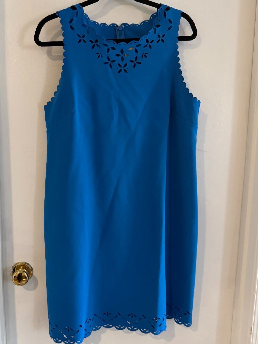JCREW Blue Scalloped Hem Mini Dress 14